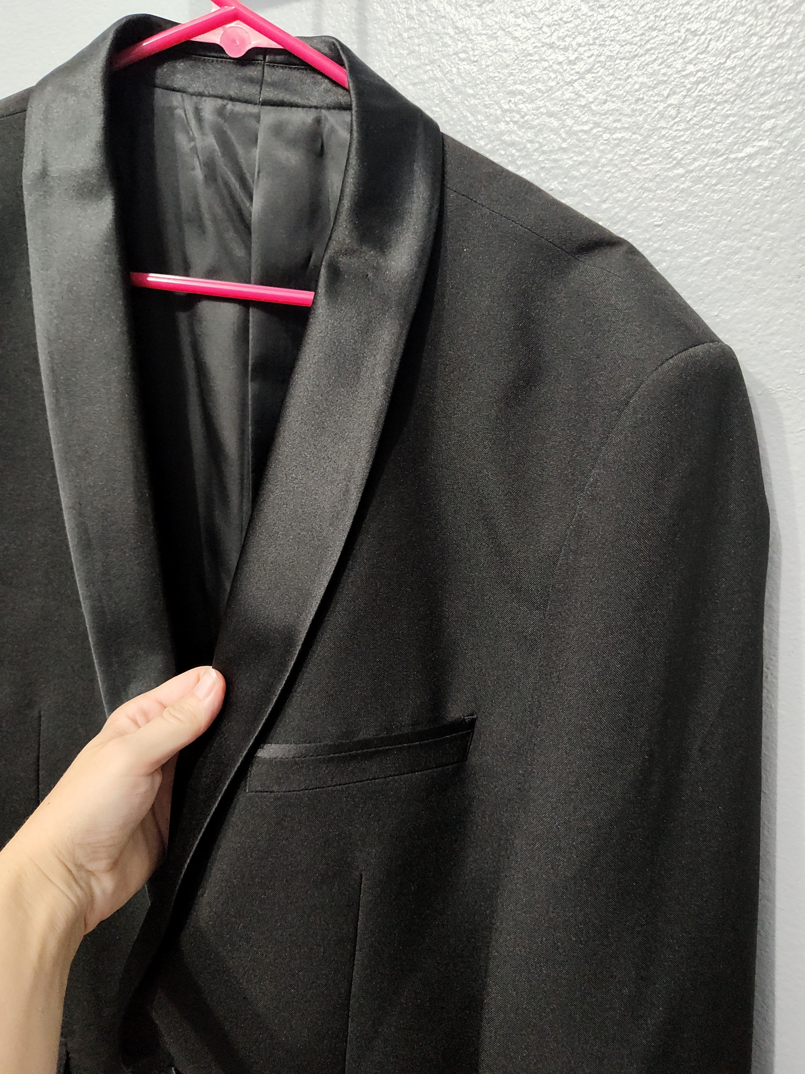 Nwt Alain Dupetit 42r Men's Black Tuxedo Jacket Blazer Suit Satin Lapel Single — image 5 of 8